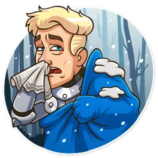 🥶 frio, doente, cavaleiro, inverno, espirro telegram sticker
