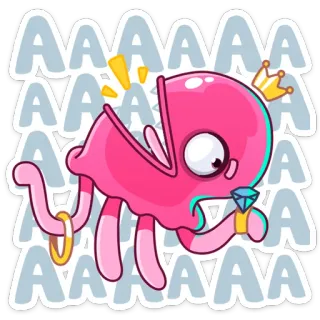 😱 AAAAA cute, cartoon, pink, ring, diamond, baby, cry telegram sticker