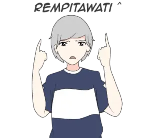 👆 Мультфильм, Персонаж, Человек, Указывает, Выражение, Аниме whatsapp sticker