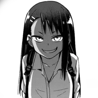 😈 Nagatoro Don't Toy with Me, Miss Nagatoro Anime, Manga, Nagatoro, arrogante, blanco y negro, chica anime telegram sticker