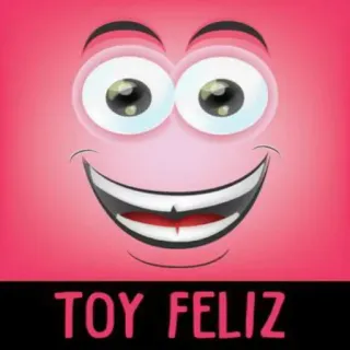 😋 TOY FELIZ 행복한, 즐거운, 미소, 긍정적인, 얼굴, 만화 whatsapp sticker