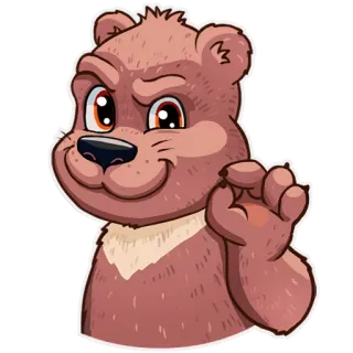👌 urso, animal, desenho animado, adesivo, ok, gesto telegram sticker