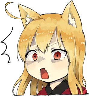 😱 Anime, Katzenmädchen, Fuchsmädchen, Kemonomimi, Süß, Manga, Kawaii whatsapp sticker