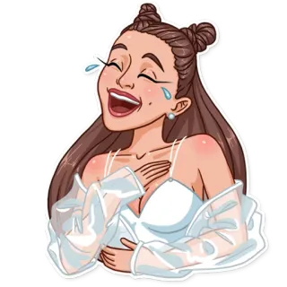 😂 donna, cartone animato, sorriso, risata, gioia, allegro telegram sticker