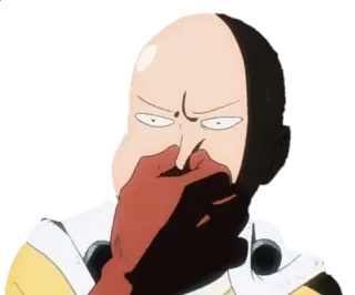 🤢 Saitama One-Punch Man Аниме, Герой, Ванпанчмен, Сайтама, Лысый telegram sticker