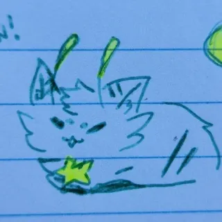 ❇️ kot, kreskówka, gwiazda, zwierzę, bazgroł, rysunek telegram sticker
