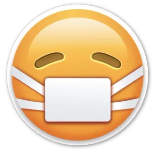 😷 Emoji, Mascherina, Malato, Virus, Salute, Faccia, Triste, Pandemia telegram sticker
