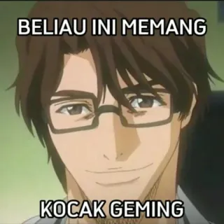 🗿 BELIAU INI MEMANG KOCAK GEMING Meme, engraçado, texto, Indo, Anime telegram sticker