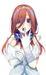 😳 Miku Nakano The Quintessential Quintuplets anime, manga, Miku Nakano, The Quintessential Quintuplets, cute, girl telegram sticker