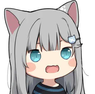 😃 девочка-кошка, аниме, милый, чиби, манга, стикер whatsapp sticker