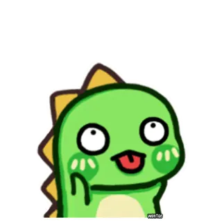 😋 恐龙, 卡通, 可爱, 动物, 贴纸 whatsapp sticker