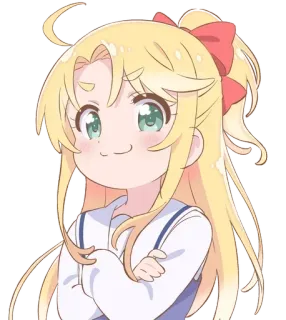 😌 Anime, Chica, Linda, Pelo rubio, Dibujos animados telegram sticker