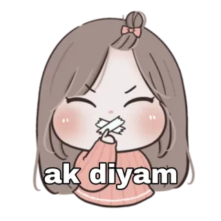 😁 ak diyam การ์ตูน, ตัวละคร, สติกเกอร์, เทป, น่ารัก telegram sticker