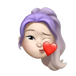 😘 Memoji, Emoji, Apple, Trái tim, Nháy mắt, Phim hoạt hình telegram sticker