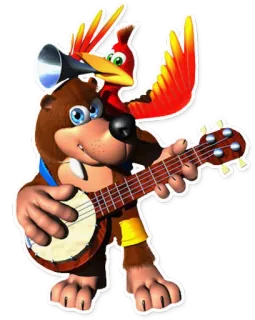 🎸 Banjo Bär, Vogel, Banjo, Kazooie, Videospiel, Nintendo telegram sticker