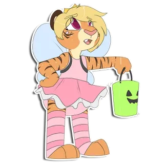🍬 การ์ตูน, นางฟ้า, เสือ, ฮาโลวีน, เจ้าหญิง, ถัง telegram sticker