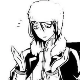 🎲 Anime, Manga, Charakter, Pelzmütze, Illustration telegram sticker