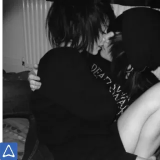😘 DEAD WAIT любовь, поцелуй, пара, лгбт telegram sticker