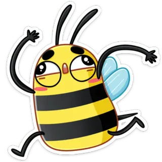 🏃‍♂️ ハチ, 漫画, 動物, 昆虫, 黄色, 可愛い, 走る telegram sticker