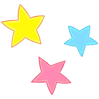 🔅 stern, gelb, blau, rosa, bunt, form, sterne, süß whatsapp sticker