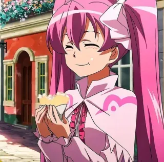 ☺️ Mine Akame ga Kill! Anime, Akame Ga Kill, Mine, Różowe włosy, Dziewczyna, Słodkie telegram sticker