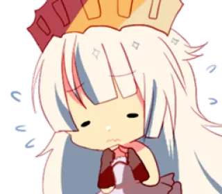 😣 cartoon, anime, queen, crown, sad, cute whatsapp sticker