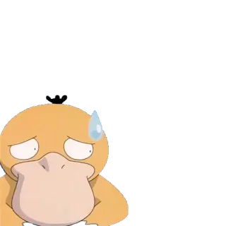😥 Psyduck Pokemon pokemon, anime, psyduck, lo lắng, mồ hôi whatsapp sticker