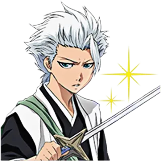 🗡 Toshiro Hitsugaya Bleach Anime, Schwert, Captain, Shinigami telegram sticker