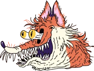 🏍 キツネ, 不気味, 漫画, 動物, ホラー, モンスター, 怖い telegram sticker