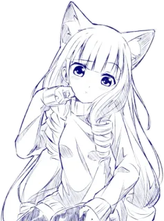 😘 Anime, Manga, Catgirl, Kemonomimi, Kawaii, Lucu, Gadis, Karya seni telegram sticker