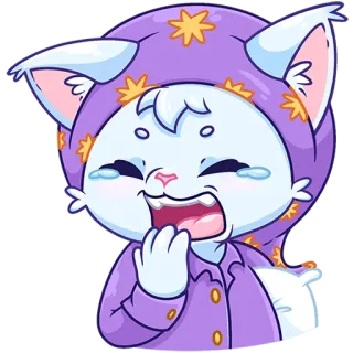 🥱 Katze, weinen, traurig, emotional, Cartoon, Sticker telegram sticker