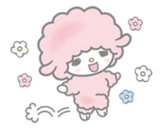 🌀 fofo, desenho animado, rosa, personagem, kawaii, flores telegram sticker