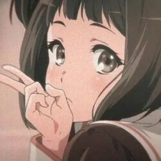✌️ anime, girl, peace sign, cute, cartoon, manga telegram sticker