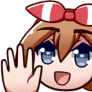 👋 Anime, Cartone animato, Che saluta, Carino, Ragazza, Kawaii, Saluto telegram sticker