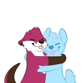 💕 Cartoni animati, Animali, Carino, Abbraccio whatsapp sticker