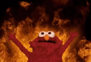 😤 Elmo Элмо, огонь, Улица Сезам, мем telegram sticker
