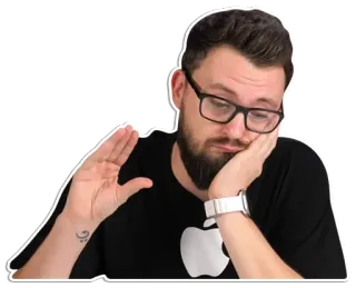 🤏 Mann, gelangweilt, Brille, Ausdruck, Geste whatsapp sticker