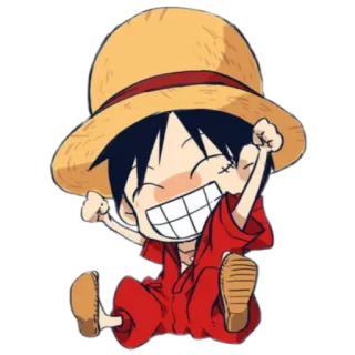 😁 Monkey D. Luffy One Piece anime, One Piece, Monkey D. Luffy, cartoon, sticker, cute, chibi telegram sticker