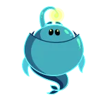 👍 Cartoon, Blau, Süß, Charakter, Digitale Kunst whatsapp sticker