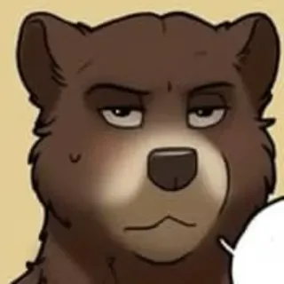 😒 bear, cartoon, animal, angry whatsapp sticker