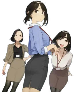 😍 Аниме, Женщины, Офис, Бизнес, Портрет, Персонажи telegram sticker