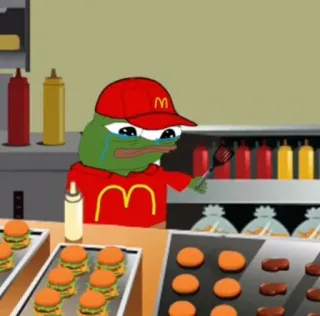 🍔 Pepe the Frog pepe, rana, mcdonalds, triste, meme, llorando telegram sticker