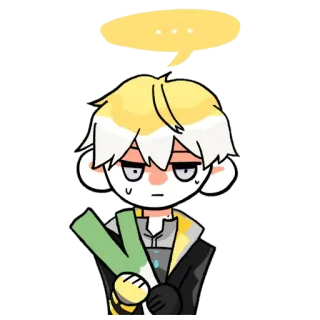 😐 Anime, Personaje, Puerro, Bocadillo, Dibujo animado telegram sticker