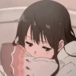 ✨ Anime Mädchen, traurig, emotional, niedlich, Cartoon, Mädchen, müde telegram sticker
