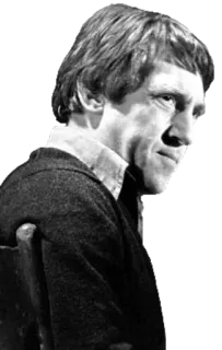 😒 portrait, homme, noir et blanc, sérieux, assis telegram sticker