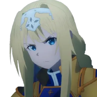 😒 Alice Zuberg Sword Art Online Anime, Rubio, Serio, Personaje, Arte digital, Fantasía whatsapp sticker