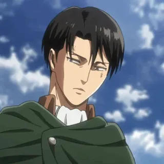 🗿 Levi Ackerman Attack on Titan Anime, Atak Tytanów, Levi, Ackerman, Żołnierz, Peleryna telegram sticker
