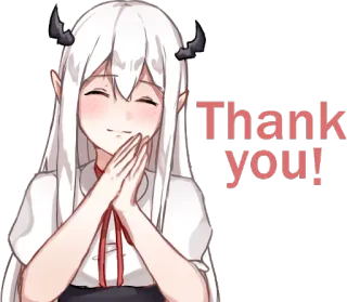 ☺️ Thank you! Anime, Fille, Merci, Mignon, Personnage, Démon telegram sticker