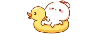 🧸 cartoon, cute, animal, duck, float, character telegram sticker
