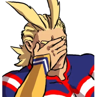 🤦‍♂️ All Might My Hero Academia Anime, My Hero Academia, All Might, Facepalm, peinlich telegram sticker